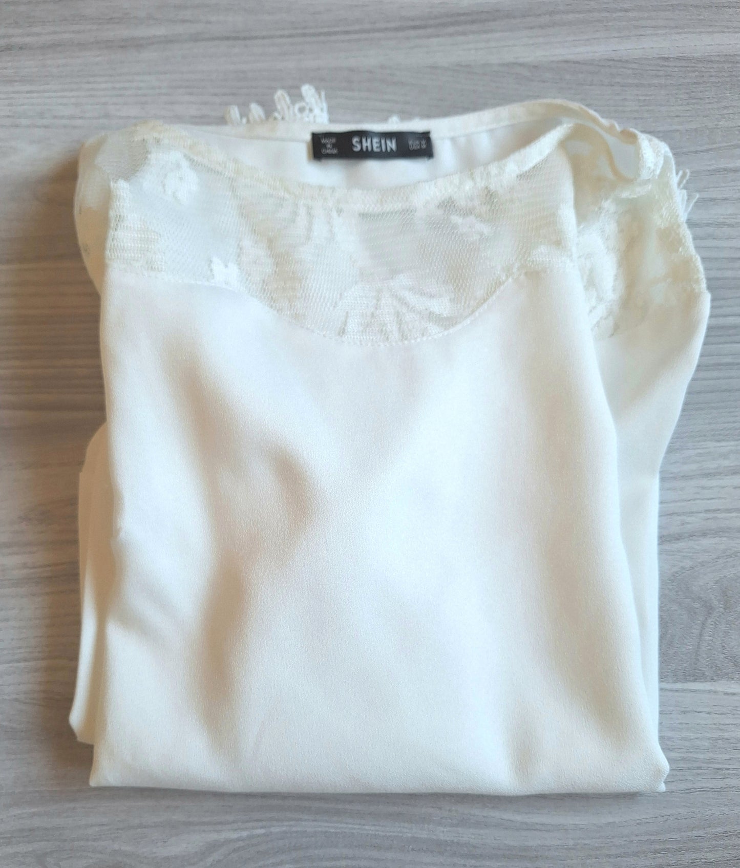 Shein Bluse Spitzenbesatz 38