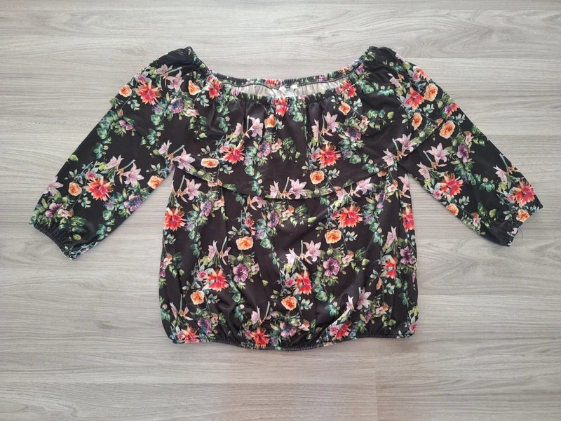 Amisu Carmenbluse Blumen 38