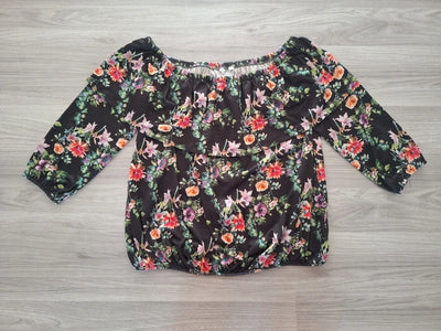 Amisu Carmenbluse Blumen 38