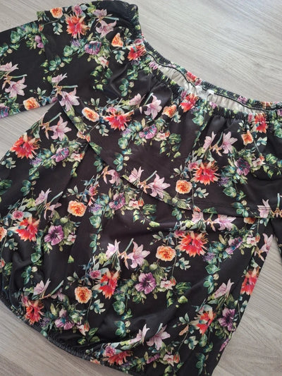 Amisu Carmenbluse Blumen 38