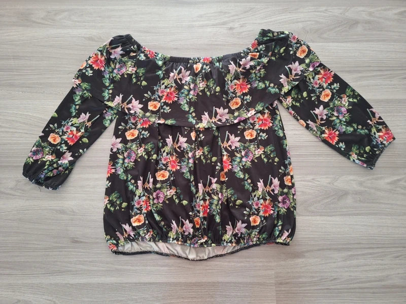 Amisu Carmenbluse Blumen 38