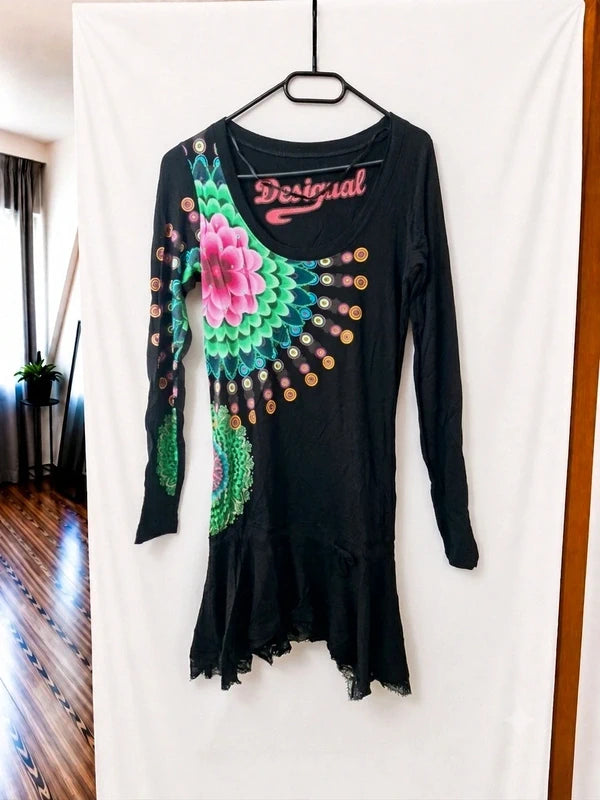 Desigual Kleid Strassprint 36
