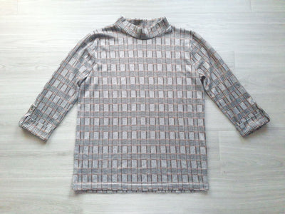 Femmi Fashion Feinstrickpullover Karomuster Grau 38
