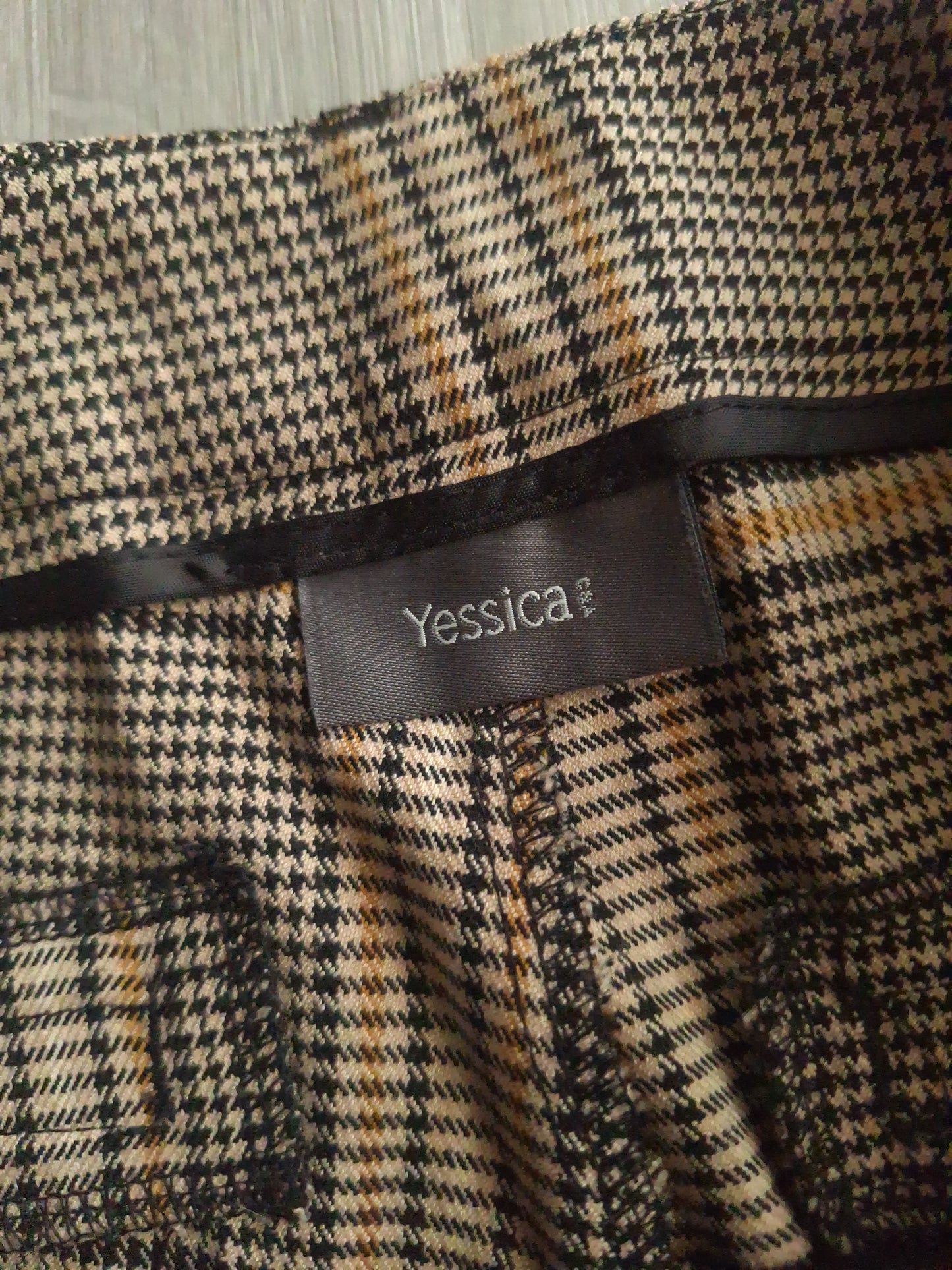 Yessica Slim Fit Stoffhose Karo 36