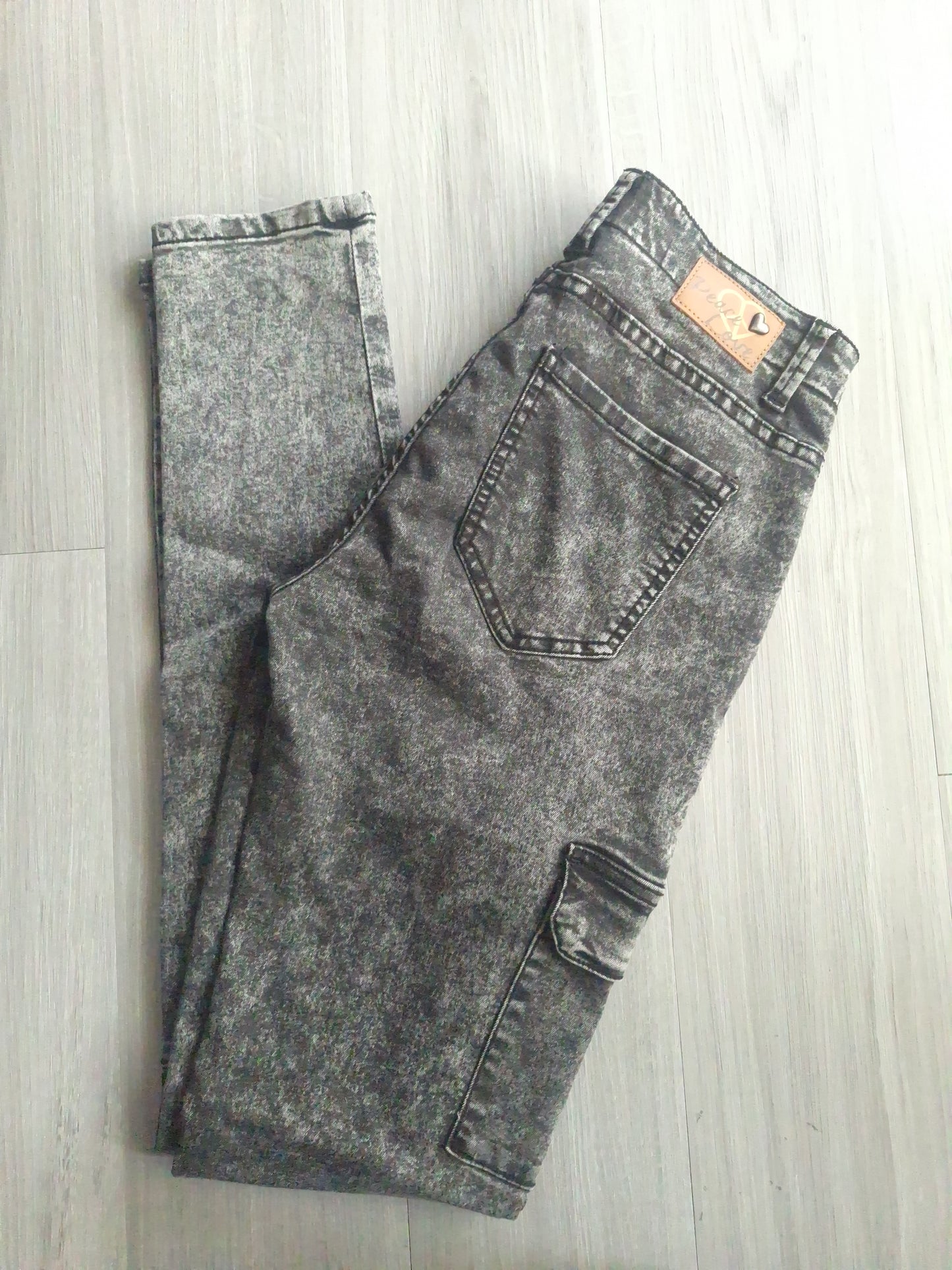 Peace & Love Cargo Jeans Acid Wash 36