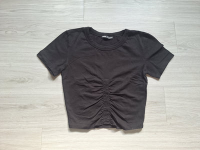 Zara Crop Shirt Raffung 36