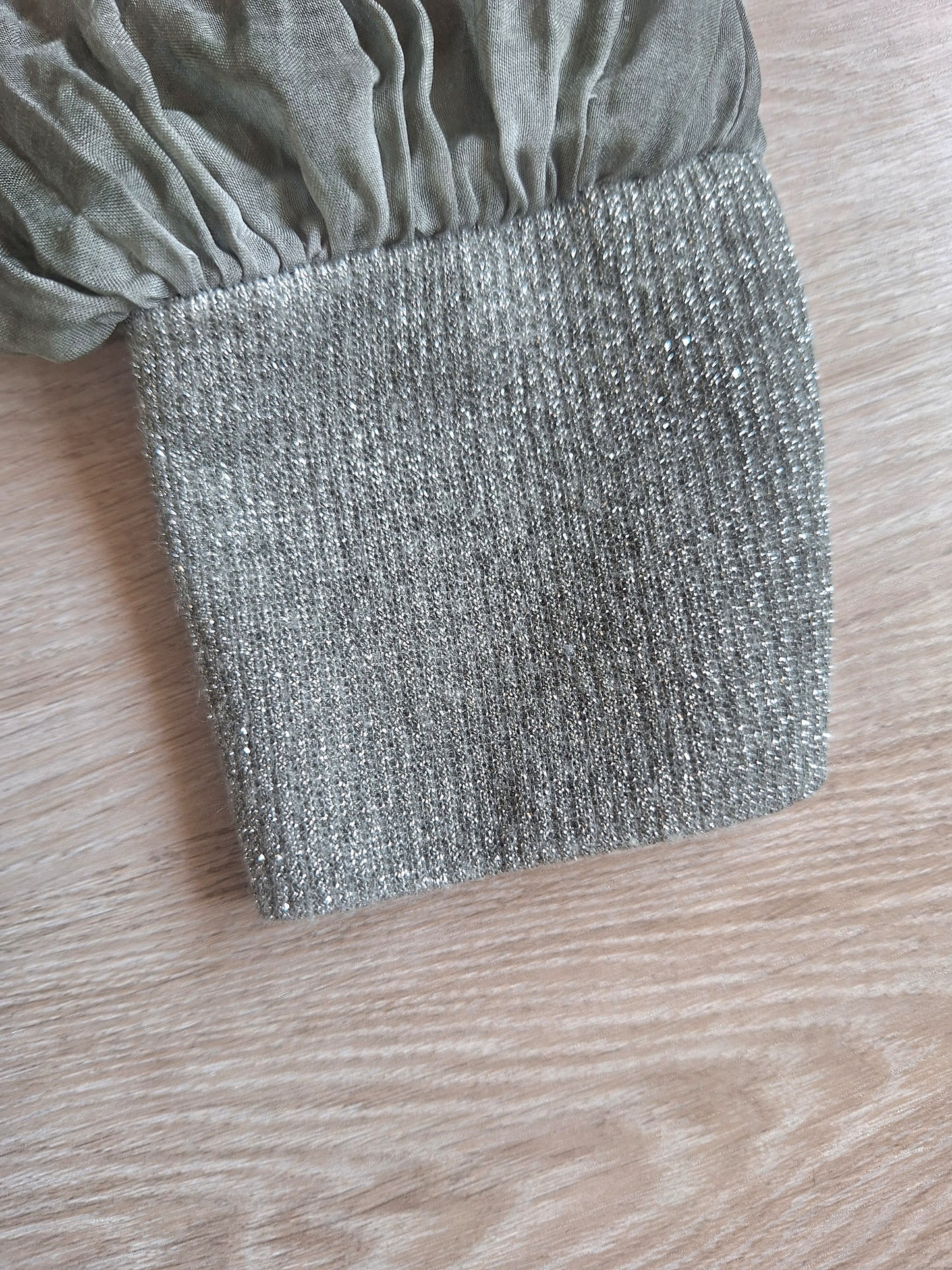 Nani Chiffonbluse Glitzerbündchen 38