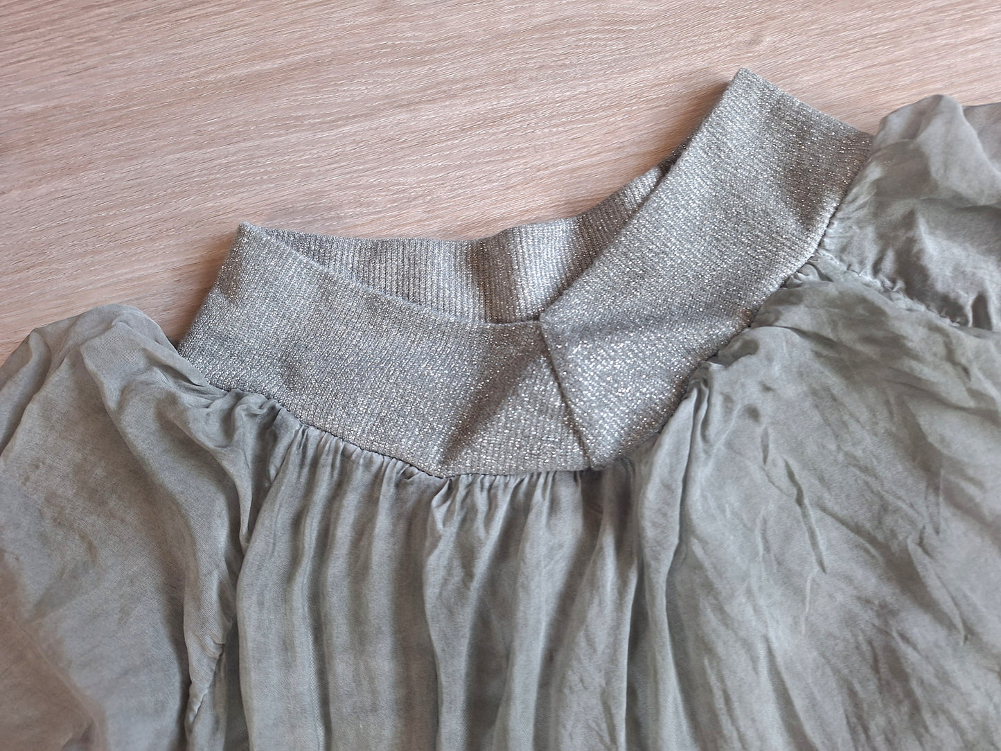 Nani Chiffonbluse Glitzerbündchen 38