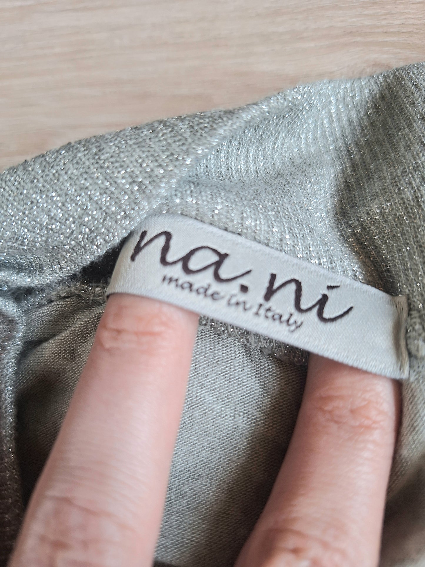Nani Chiffonbluse Glitzerbündchen 38