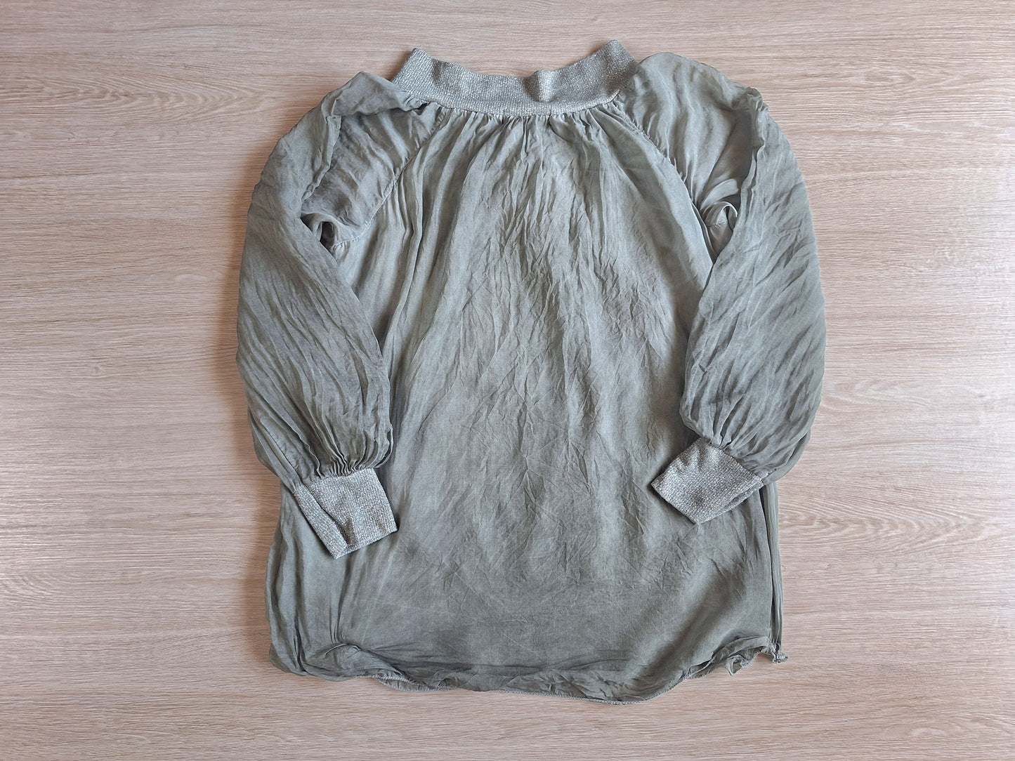 Nani Chiffonbluse Glitzerbündchen 38