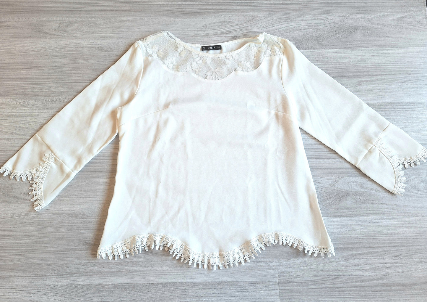 Shein Bluse Spitzenbesatz 38