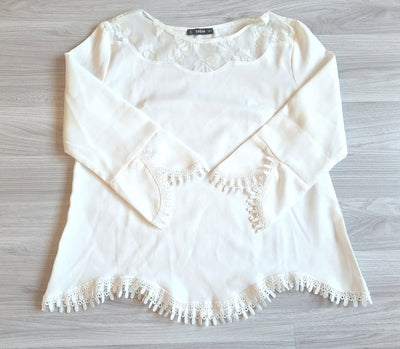 Shein Bluse Spitzenbesatz 38