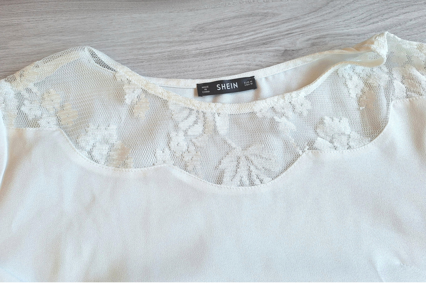Shein Bluse Spitzenbesatz 38