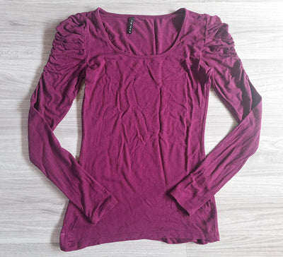 Amisu Langarmshirt Raffungen 36
