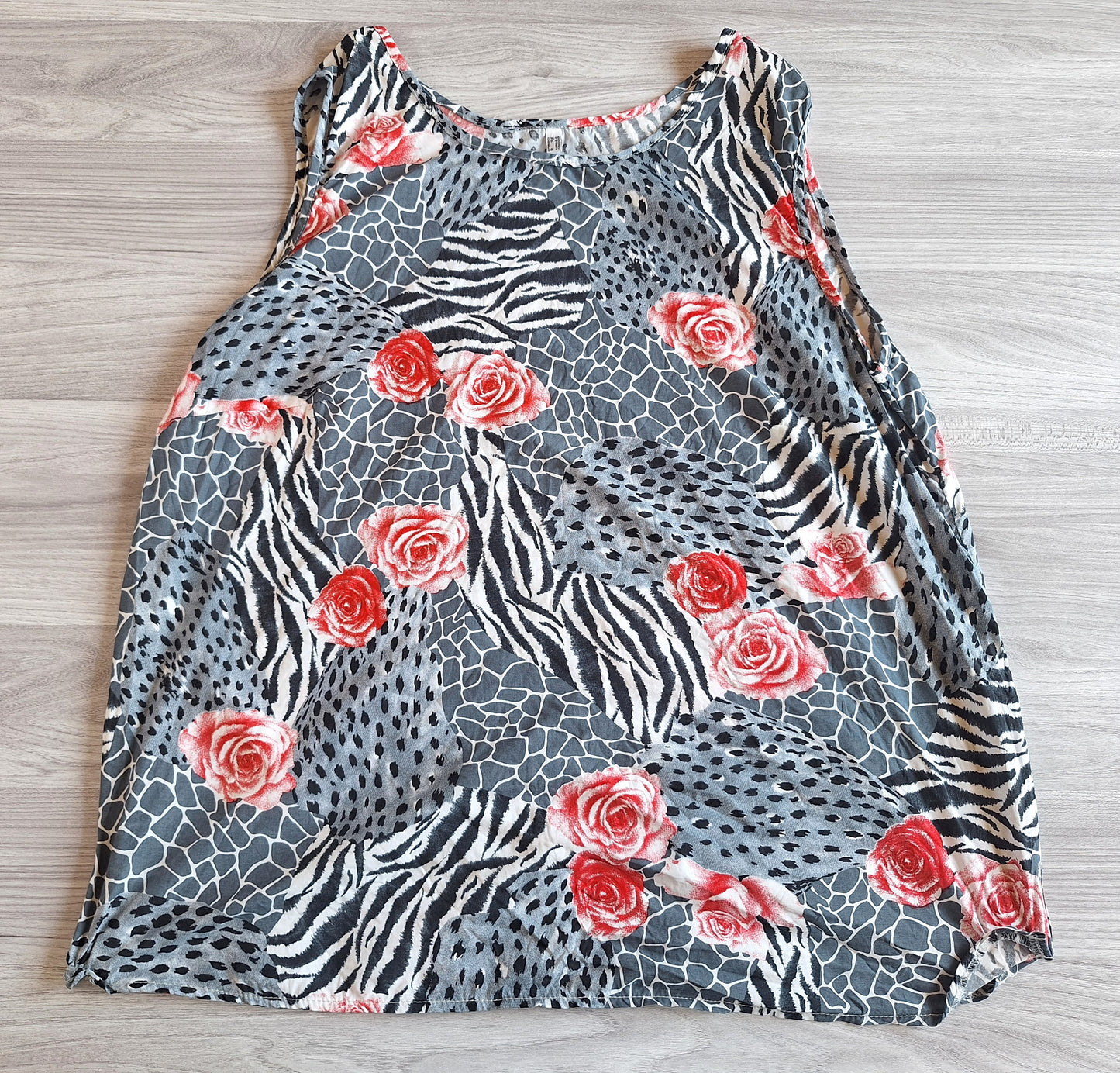 Damen Blusentop Animalprint 46