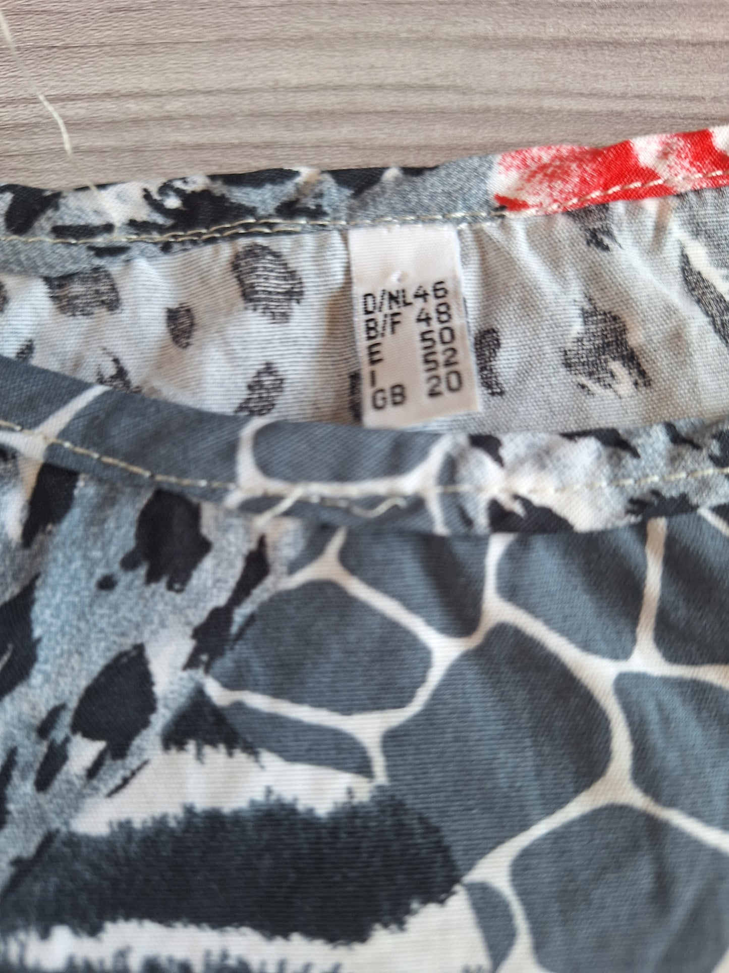 Damen Blusentop Animalprint 46