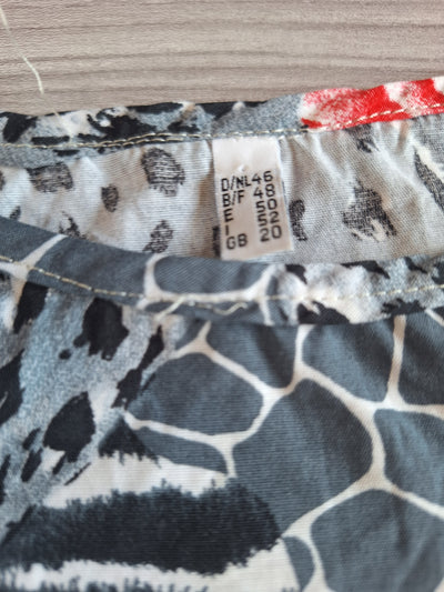 Damen Blusentop Animalprint 46