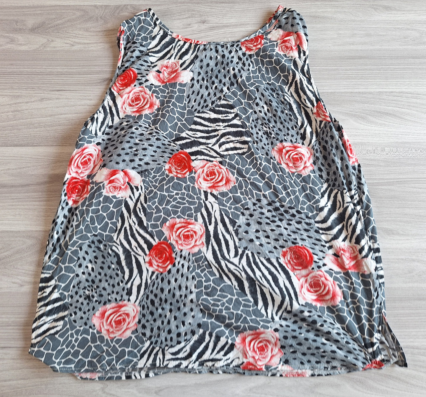 Damen Blusentop Animalprint 46