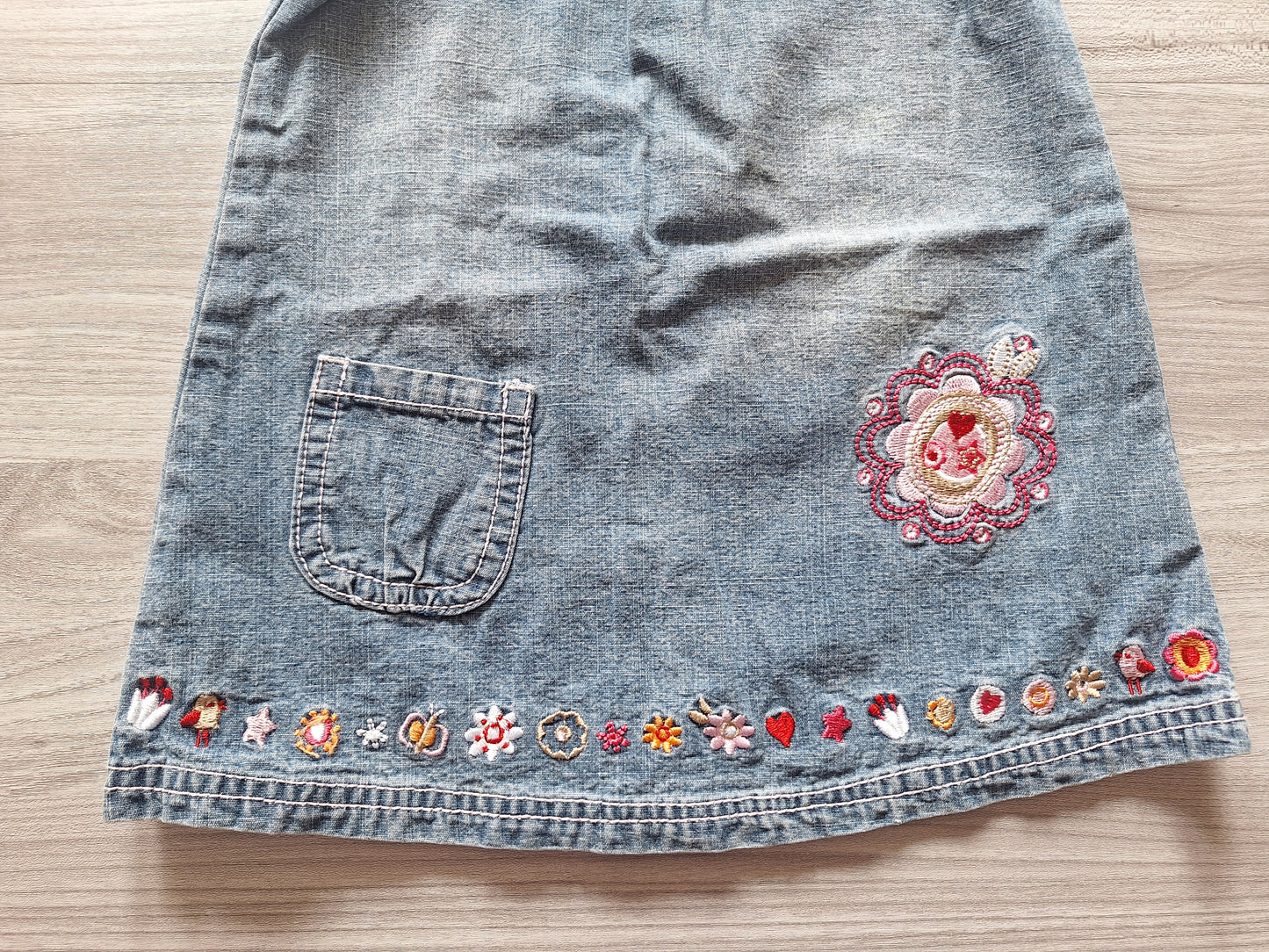 Topolino Jeanskleid Stickereien 68