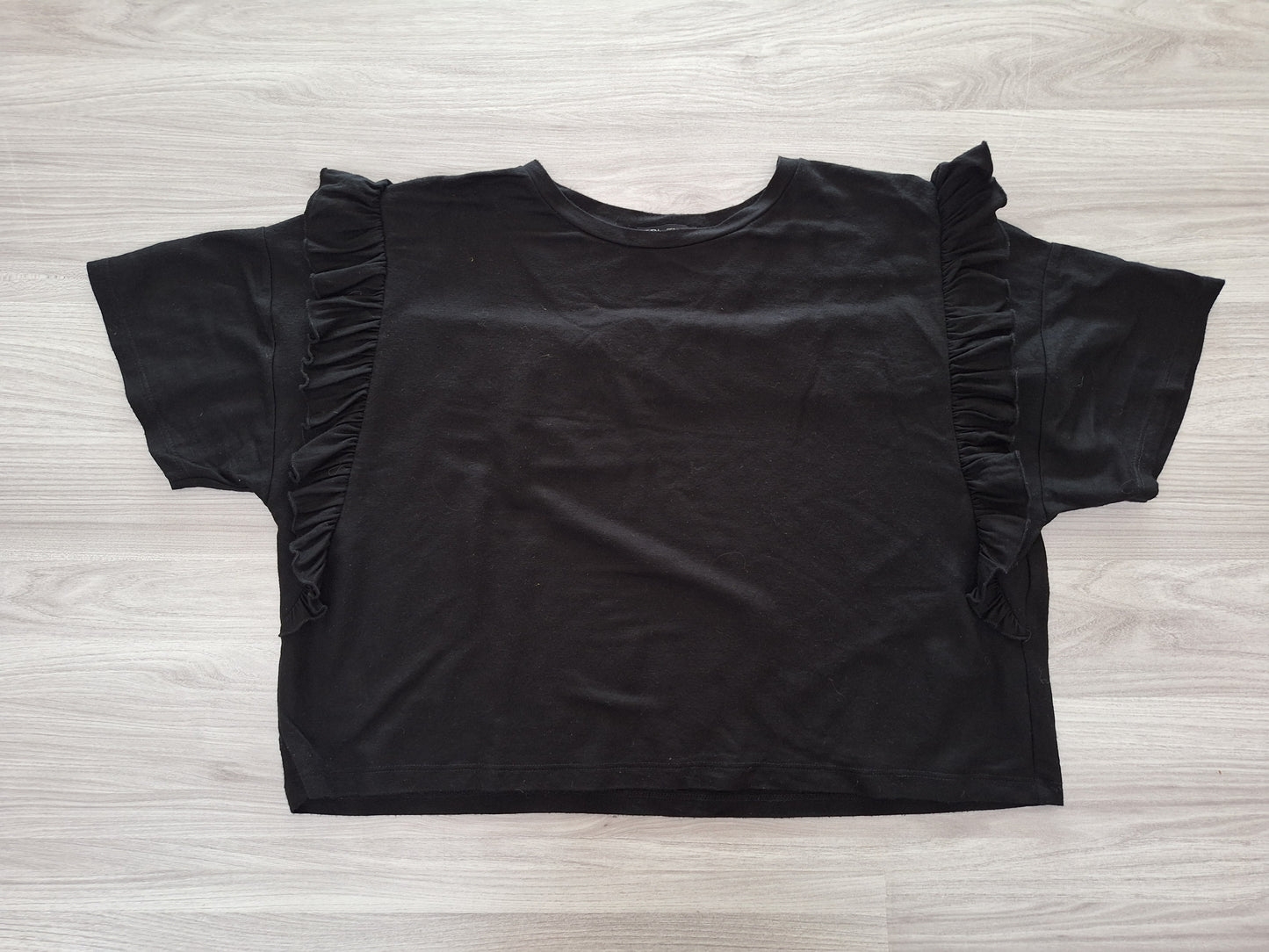 Zara Crop Shirt Rüschen 36