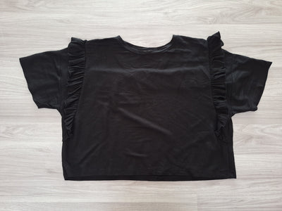 Zara Crop Shirt Rüschen 36
