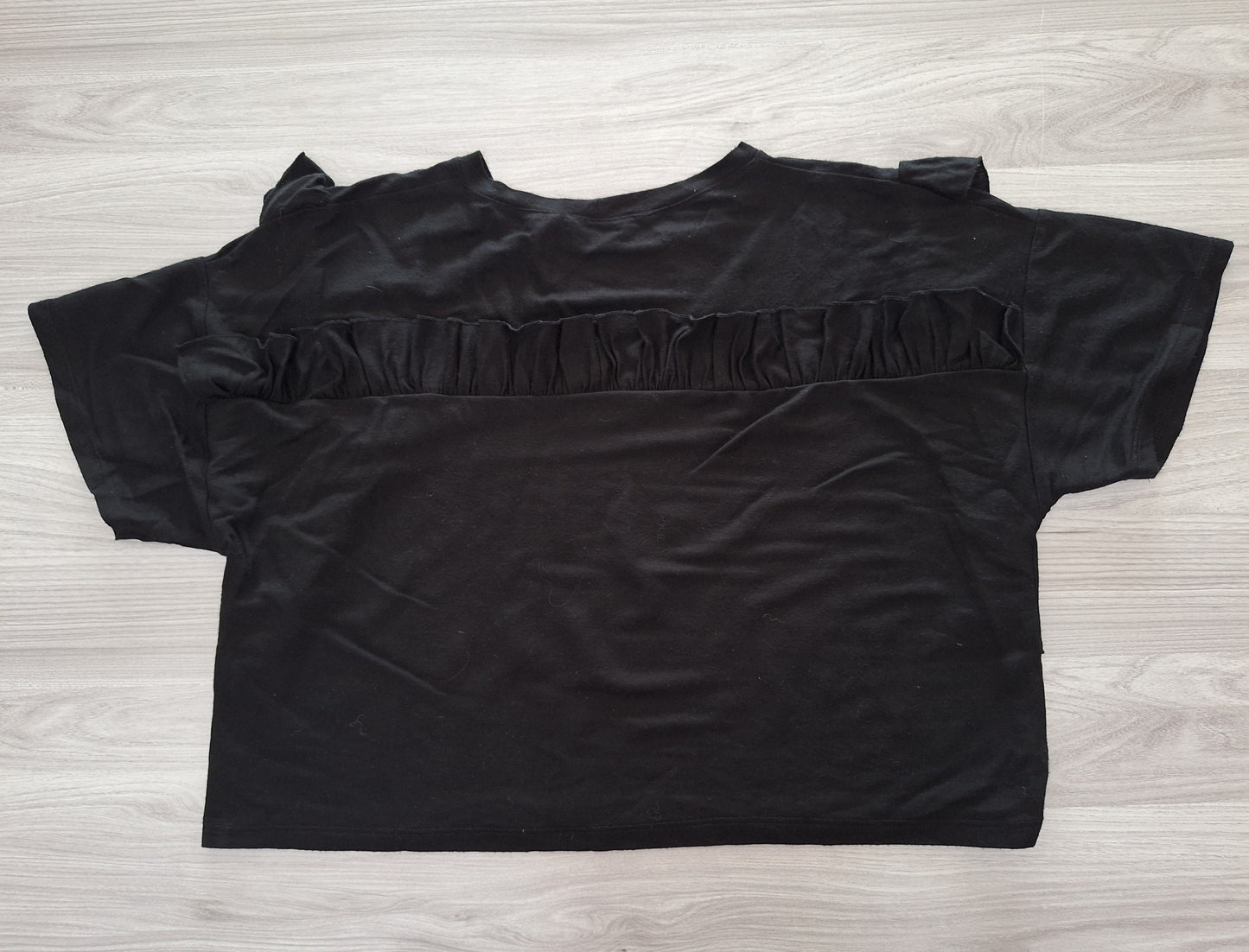 Zara Crop Shirt Rüschen 36