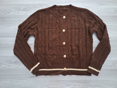 Damen Strickjacke Goldknöpfe 36