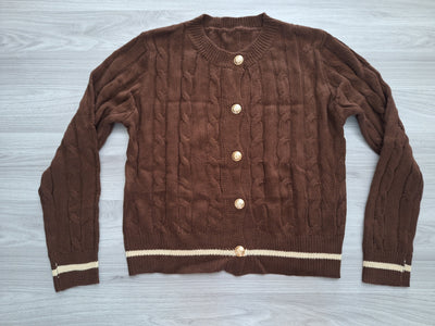 Damen Strickjacke Goldknöpfe 36