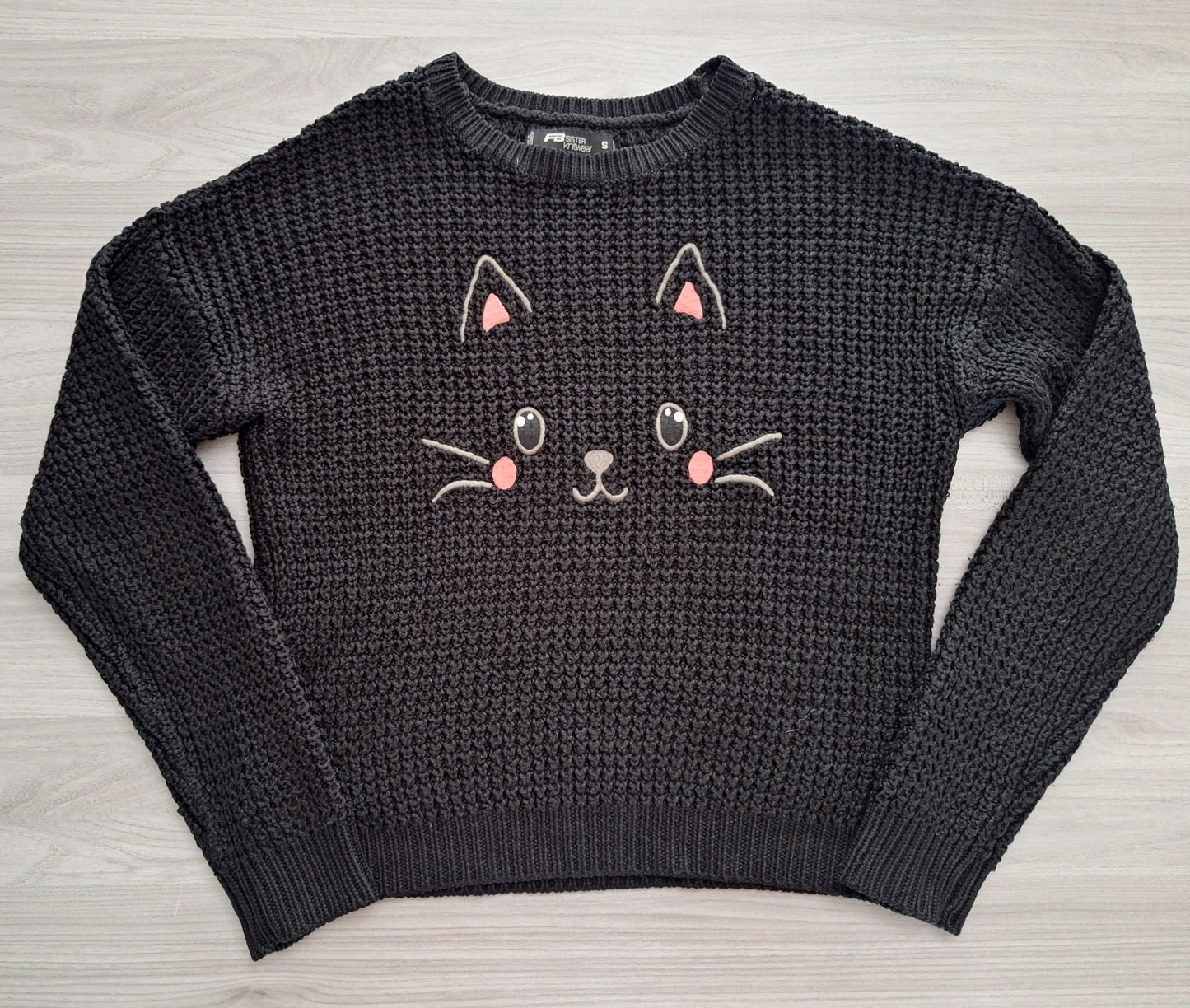 FB Sister Strickpullover Katzenmotiv 36