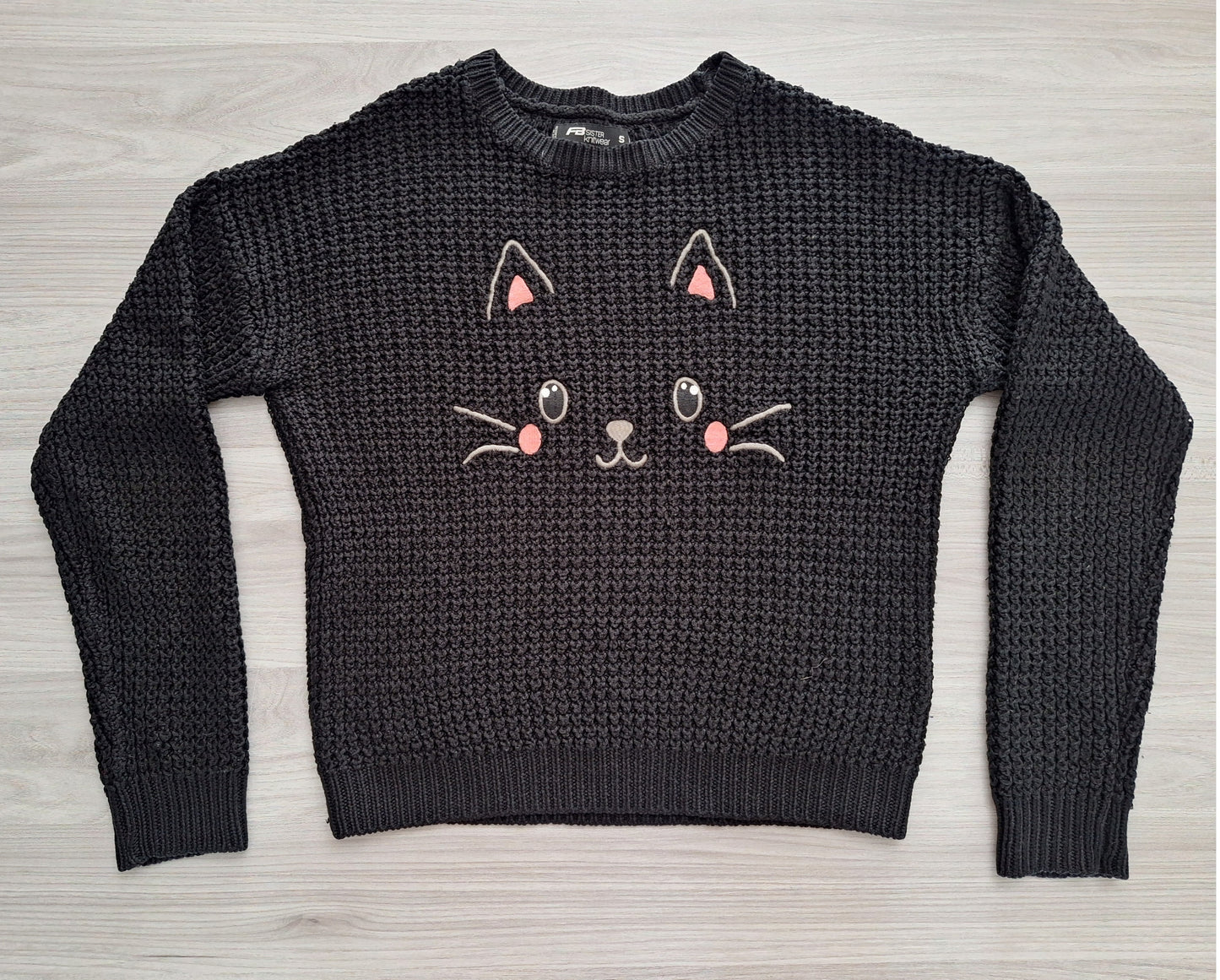 FB Sister Strickpullover Katzenmotiv 36