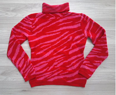 Rollkragenpullover Zebramuster 38