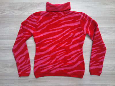 Rollkragenpullover Zebramuster 38