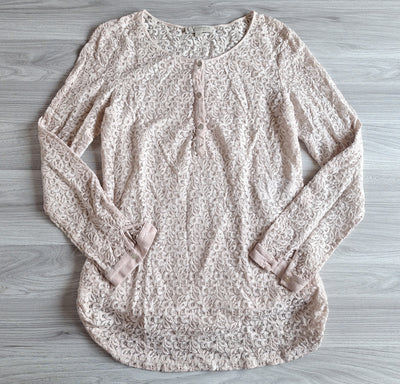 Comma Langarmshirt Spitzenoptik 36