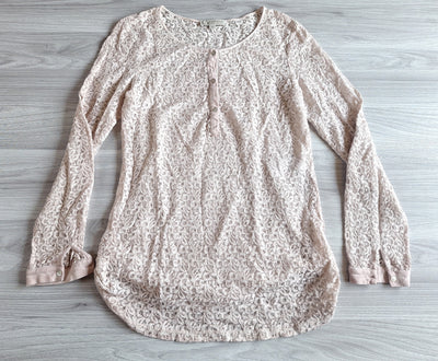 Comma Langarmshirt Spitzenoptik 36