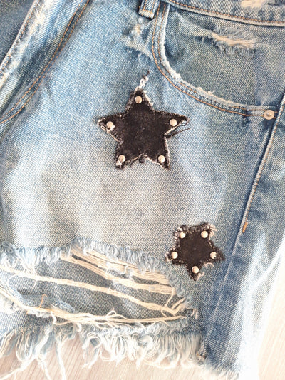 Zara Trafaluc Jeansshorts Sterne 40