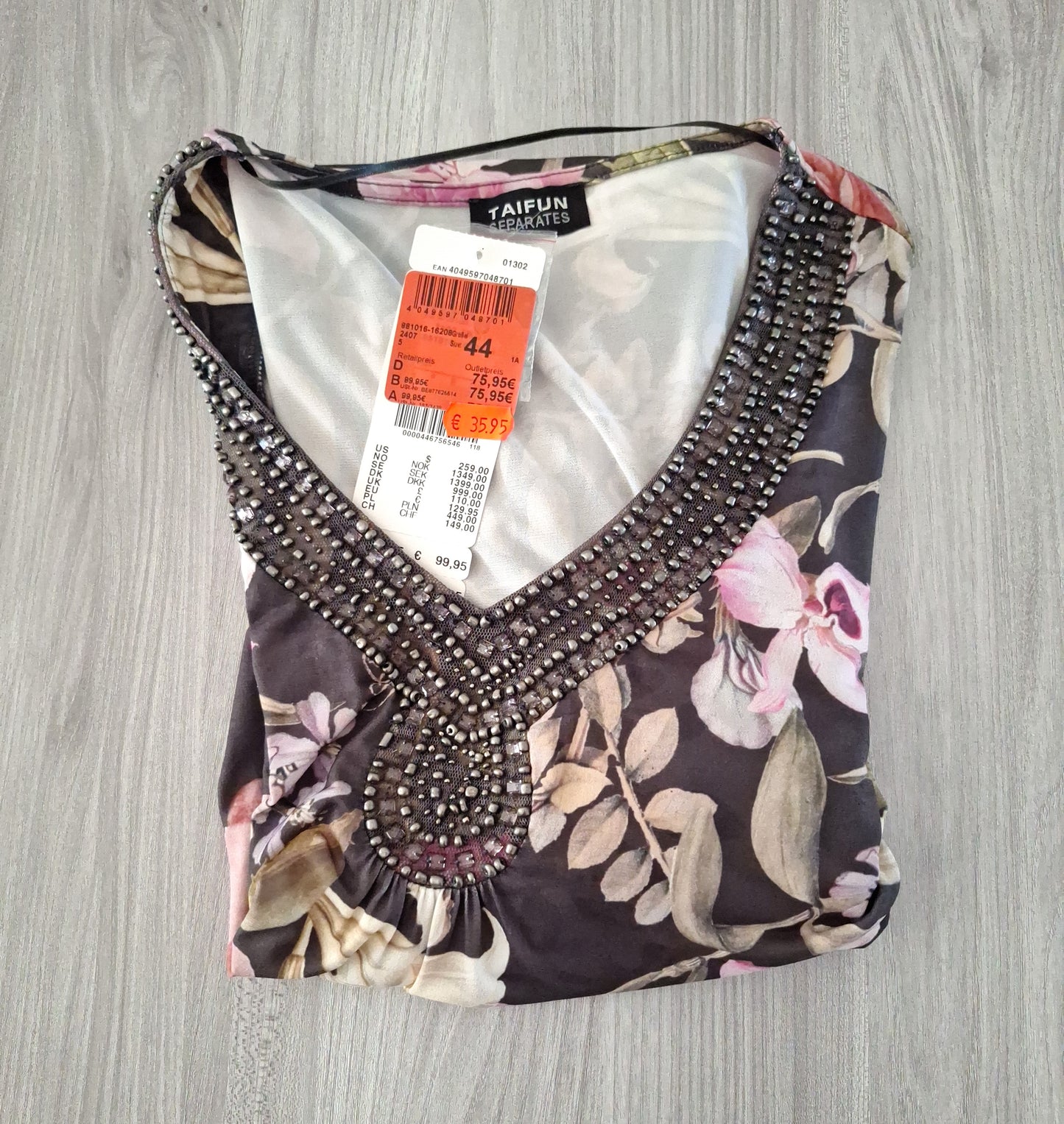 Taifun Midikleid Perlen 44