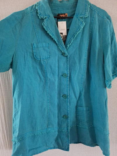Aprico Leinenbluse Kurzarm 44