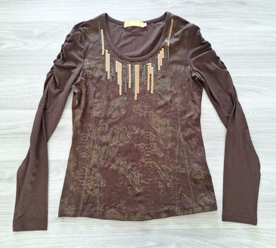 BIBA Langarmshirt Pailletten 36