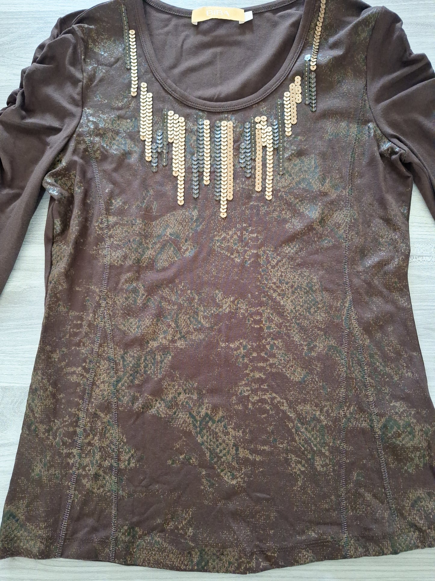 BIBA Langarmshirt Pailletten 36