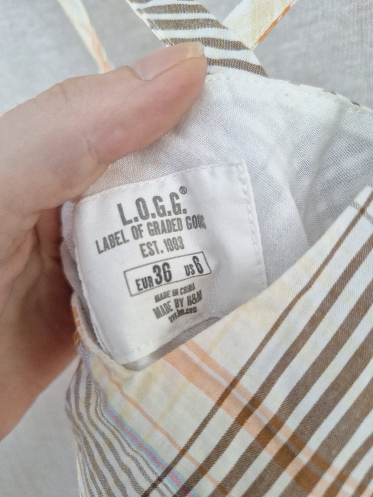 H&M L.O.G.G. Trägerkleid Karo 36
