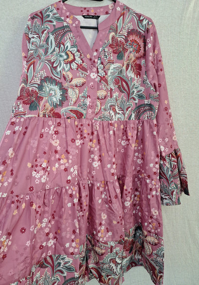 Noracora Langarmkleid Blumen 40