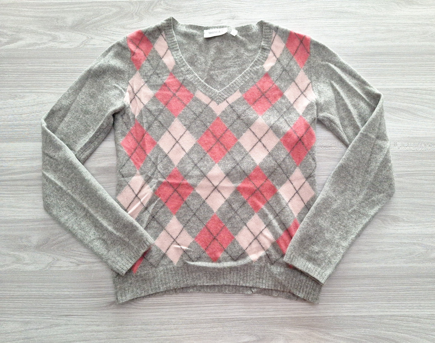 Yessica Feinstrickpullover Argyle Rautenmuster 36