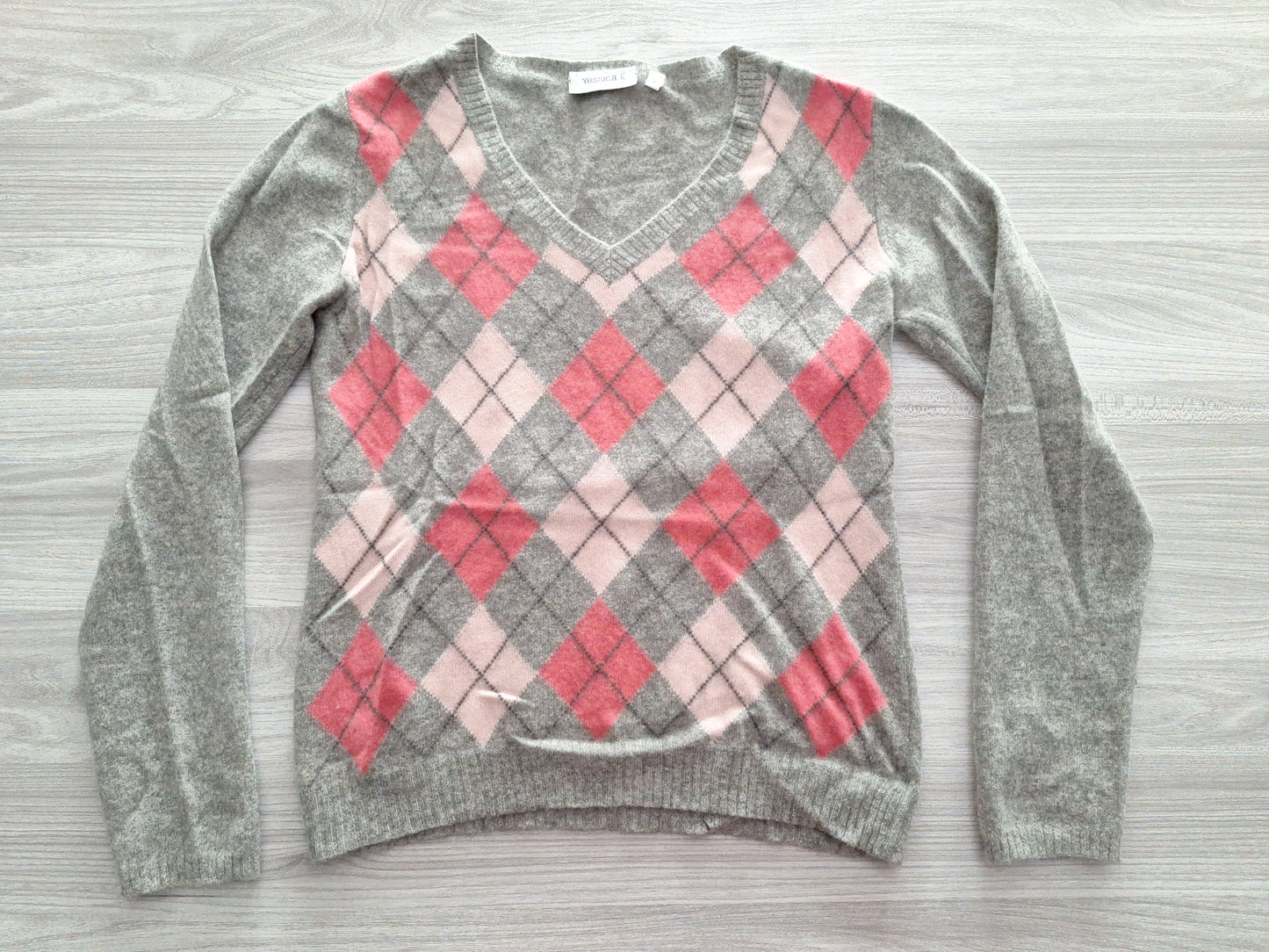 Yessica Feinstrickpullover Argyle Rautenmuster 36