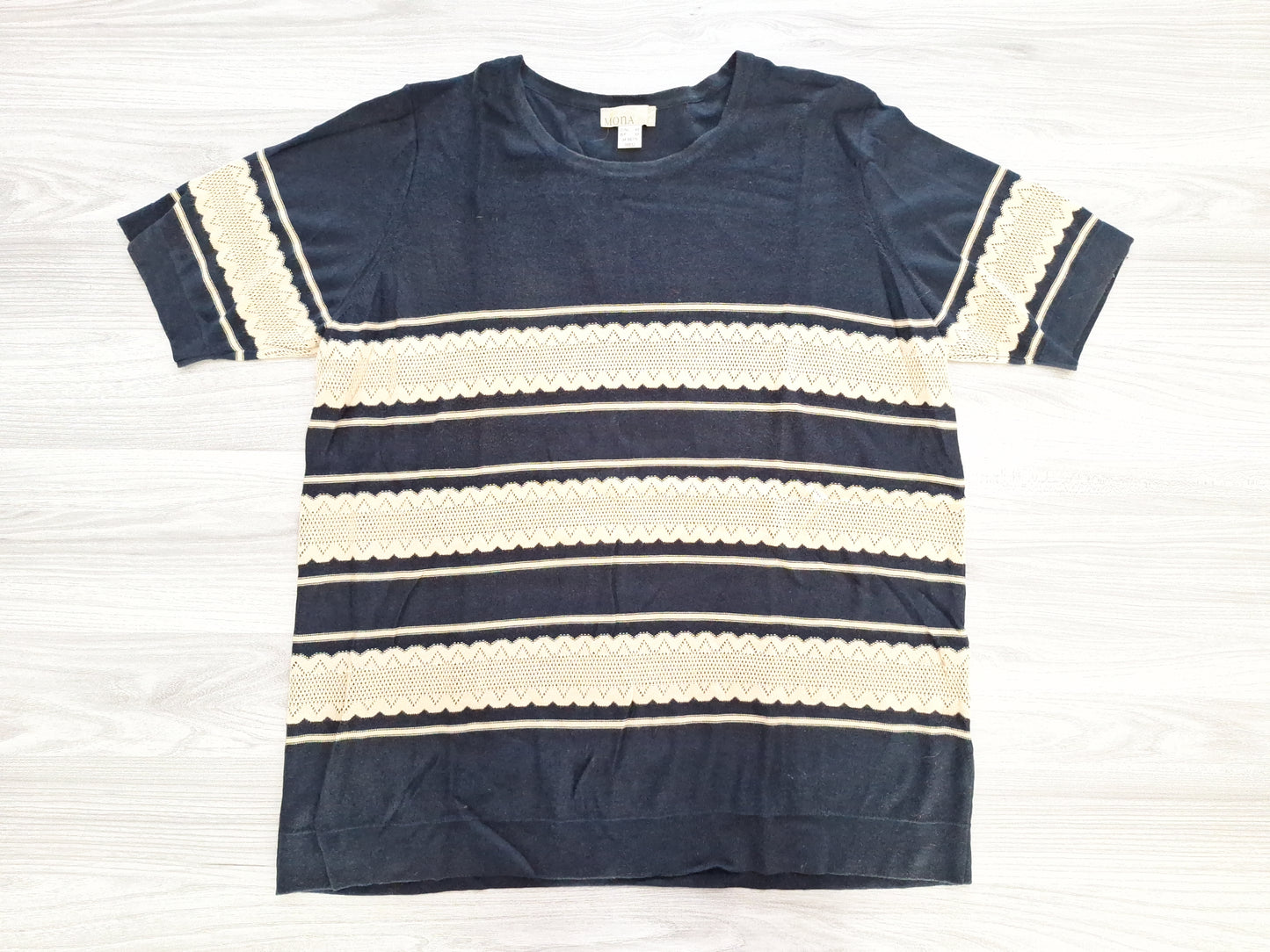 Mona Feinstrickshirt Ajourmuster 46