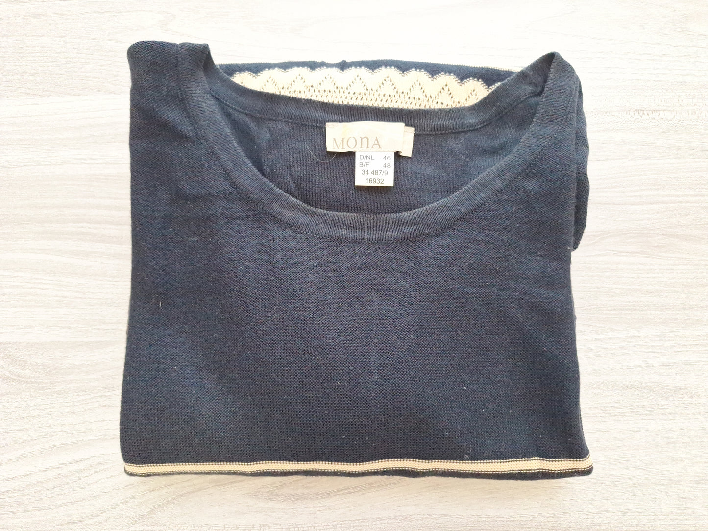 Mona Feinstrickshirt Ajourmuster 46