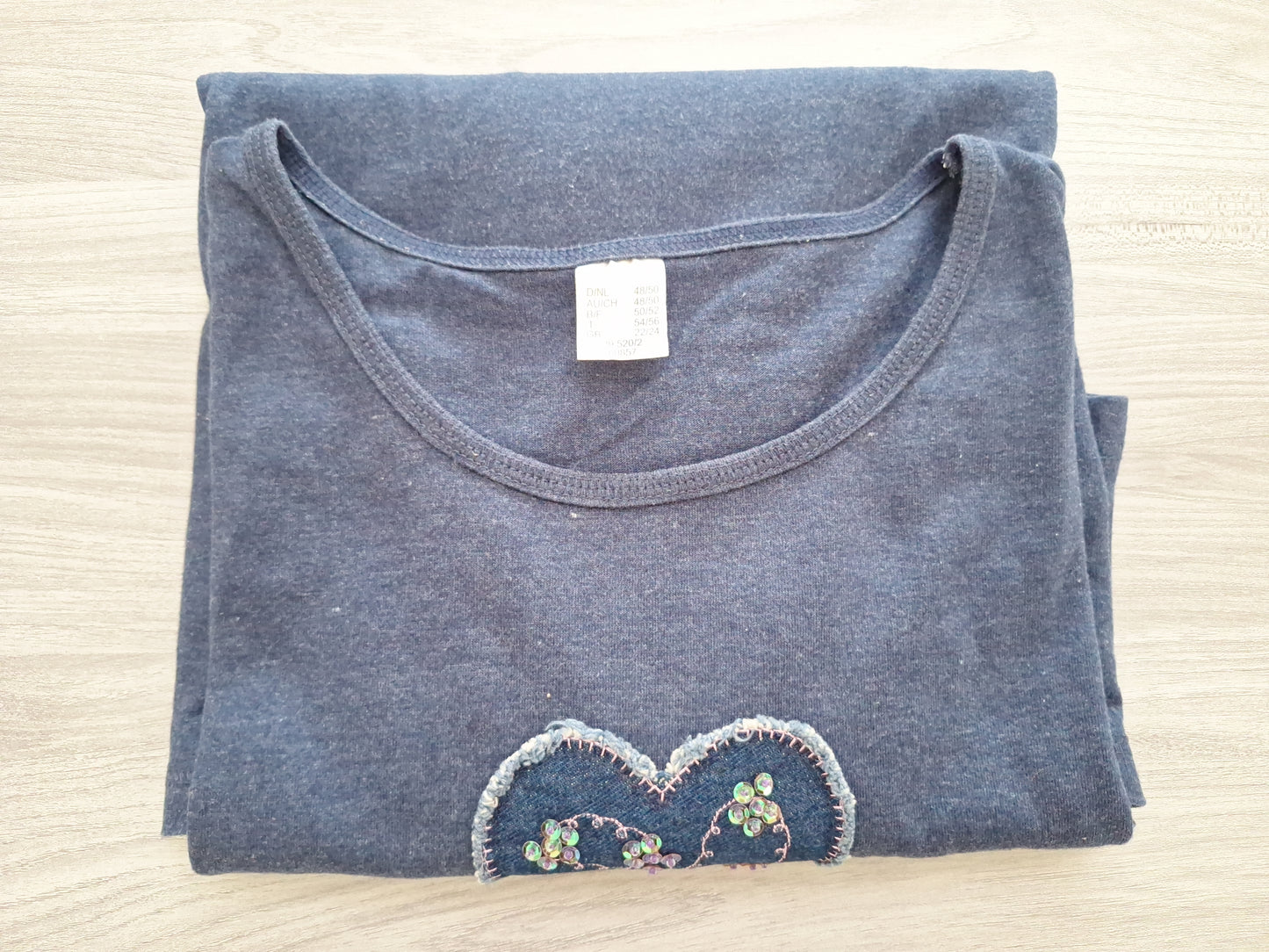 T-Shirt Herz Pailletten 48/50