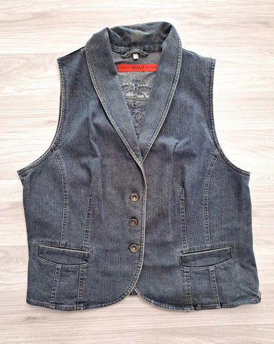 Jeansweste Stickerei 44