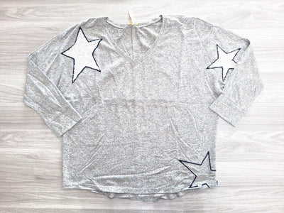 Key Largo Langarmshirt Paillettensterne 40