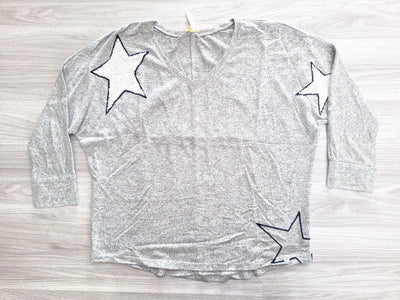 Key Largo Langarmshirt Paillettensterne 40
