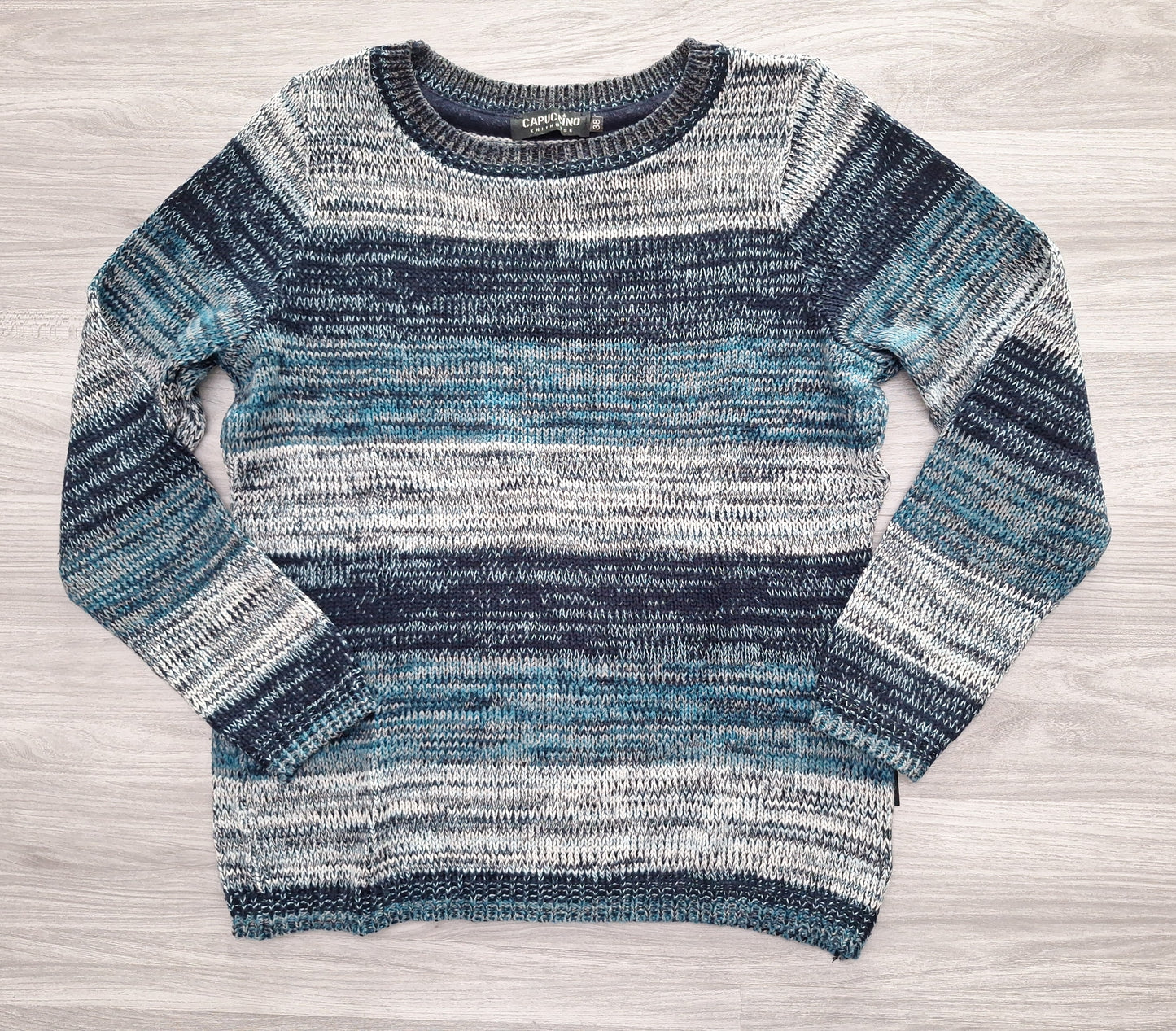 Cappuccino Strickpullover Ringel 38